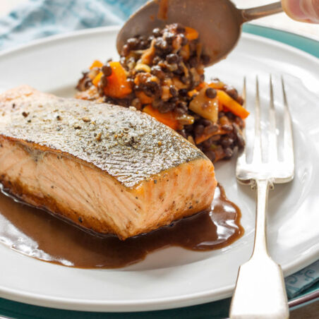 Lachsfilet mit Linsen Lachsfilet mit Linsen