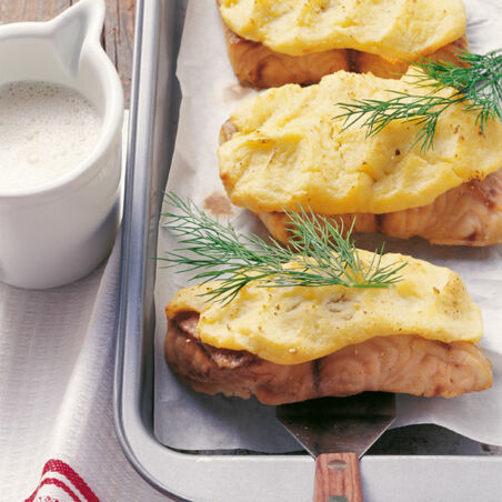 Waller mit Kartoffelkruste in Biersauce Waller mit Kartoffelkruste in Biersauce