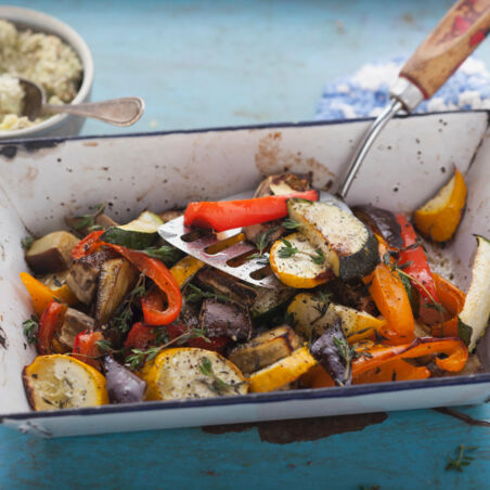 Ofengemüse mit Tofu-Guacamole Ofengemüse mit Tofu-Guacamole