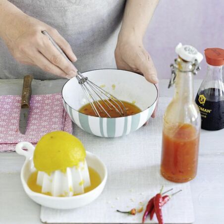 Gegrillte Pfirsiche mit Graupensalat Gegrillte Pfirsiche mit Graupensalat