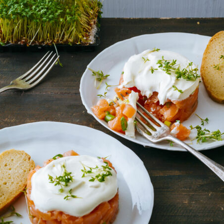 Lachs-Tatar mit Limettencreme Lachs-Tatar mit Limettencreme