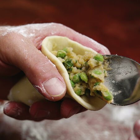 Samosa mit Minzchutney Samosa mit Minzchutney