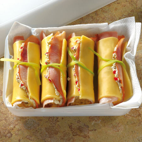 Edamer Schinkenröllchen Edamer Schinkenröllchen