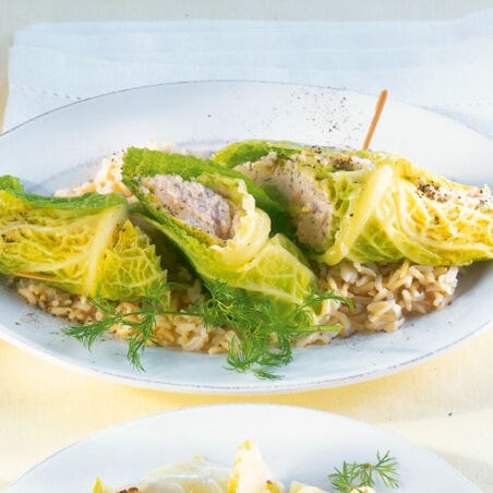 Wirsing-Lachs-Röllchen Wirsing-Lachs-Röllchen