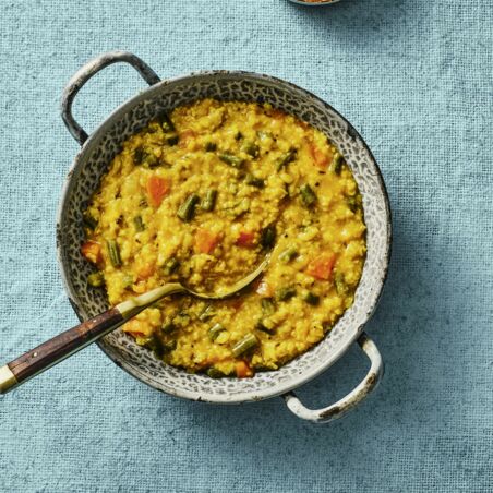 Hirse-Linsen-Eintopf mit Gemüse Hirse-Linsen-Eintopf mit Gemüse