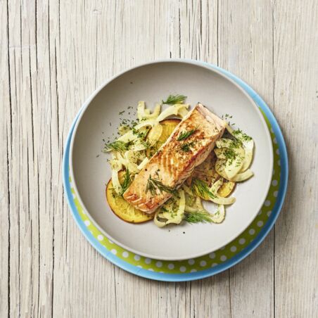 Lachsfilet mit Fenchel und Orange Lachsfilet mit Fenchel und Orange