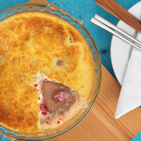 Clafoutis mit Himbeeren Clafoutis mit Himbeeren
