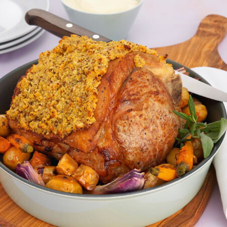 Kalbskotelettbraten mit Senf und Honig Kalbskotelettbraten mit Senf und Honig