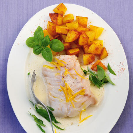 Kabeljau mit Basilikumsahne Kabeljau mit Basilikumsahne