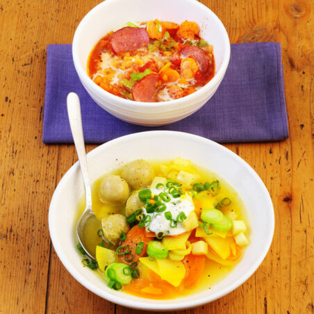 Rote-Linsen-Eintopf mit Kabanossi Rote-Linsen-Eintopf mit Kabanossi