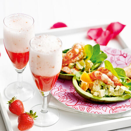 Fruchtiger Avocado-Garnelen-Cocktail Fruchtiger Avocado-Garnelen-Cocktail