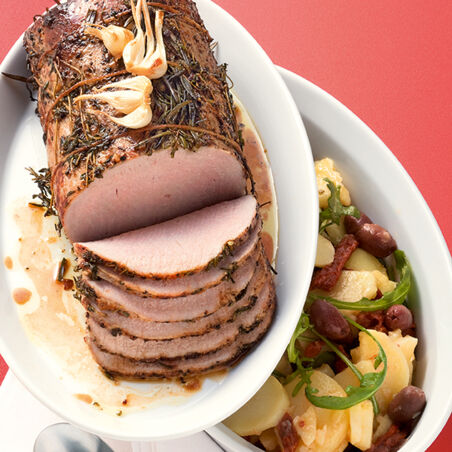 Florentiner Schweinebraten mit Kartoffelsalat Florentiner Schweinebraten mit Kartoffelsalat