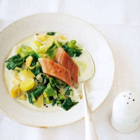 Lauch-Mangold-Eintopf mit Pfeffer Lauch-Mangold-Eintopf mit Pfeffer