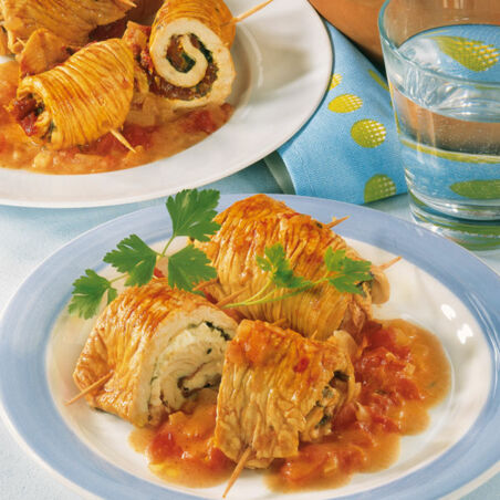 Gefüllte Putenröllchen Gefüllte Putenröllchen