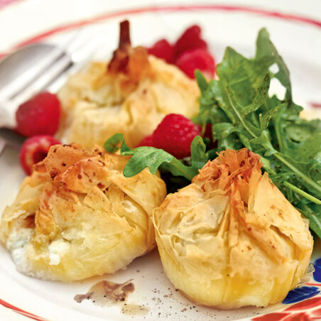 Ziegenkäse-Beutelchen mit Rucola Ziegenkäse-Beutelchen mit Rucola