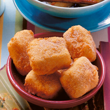 Gebackene Puddingschnitten Gebackene Puddingschnitten