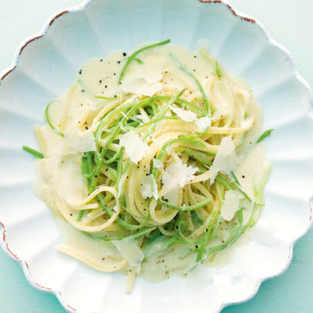 Spargel-Linguine mit Parmesansauce Spargel-Linguine mit Parmesansauce
