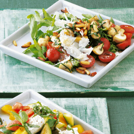 Pilze auf Rucola Pilze auf Rucola