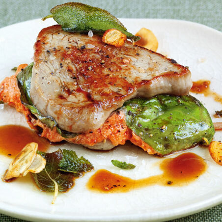 Gefüllte Schweinesteaks mit Ricotta Gefüllte Schweinesteaks mit Ricotta