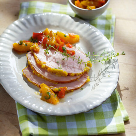 Kasseler mit Thymian-Aprikosen Kasseler mit Thymian-Aprikosen