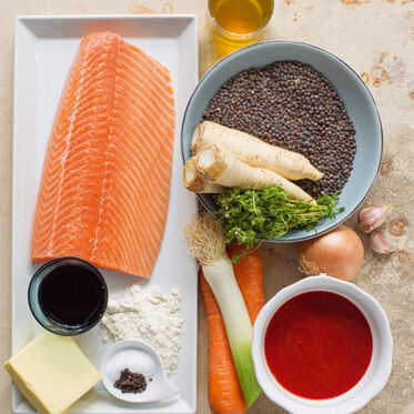 Lachsfilet mit Linsen Lachsfilet mit Linsen