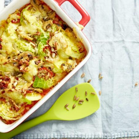Überbackener Wirsing mit Pilzen Überbackener Wirsing mit Pilzen