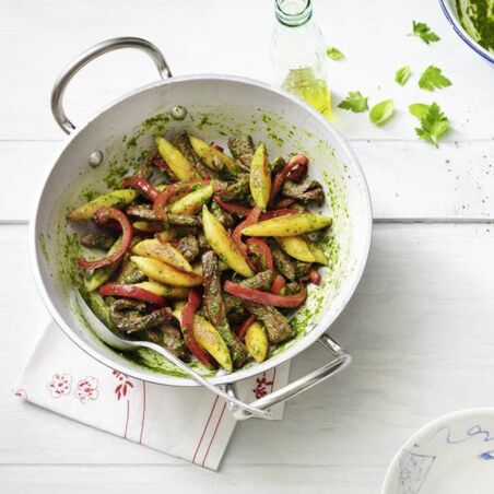 Schupfnudeln mit Steak und Salsa Schupfnudeln mit Steak und Salsa