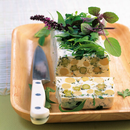 Ziegenfrischkäse-Spargel-Terrine Ziegenfrischkäse-Spargel-Terrine