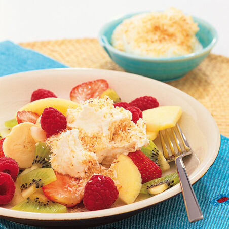 Obstsalat mit Kokossahne Obstsalat mit Kokossahne