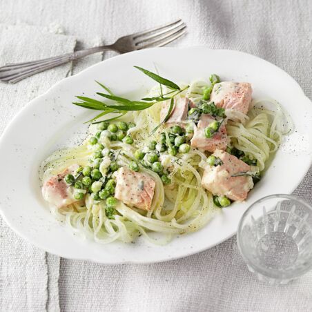 Kohlrabinudeln mit Lachssahne Kohlrabinudeln mit Lachssahne