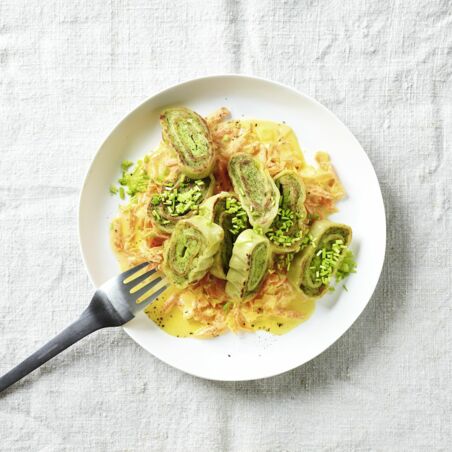 Maultaschen mit Möhrencreme Maultaschen mit Möhrencreme