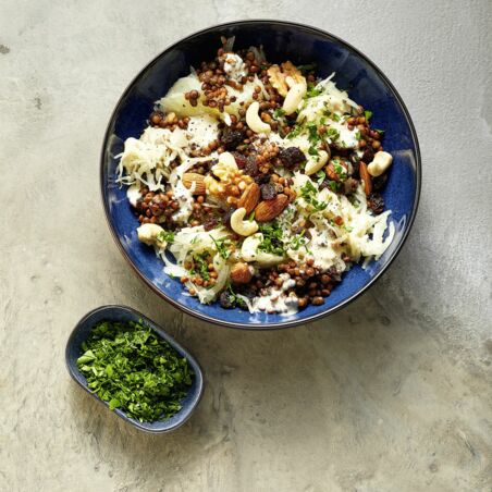 Sauerkraut-Linsen-Salat mit Studentenfutter Sauerkraut-Linsen-Salat mit Studentenfutter