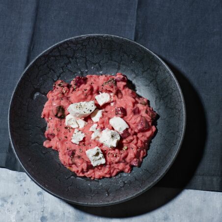 Risotto mit gebackenen Roten Beten und Ziegenkäse Risotto mit gebackenen Roten Beten und Ziegenkäse
