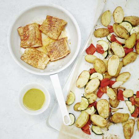 Ofengemüse mit Backfisch Ofengemüse mit Backfisch