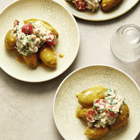 Currykartoffeln mit Kichererbsenstampf Currykartoffeln mit Kichererbsenstampf