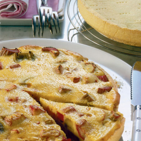 Rhabarberkuchen mit Cremeguss Rhabarberkuchen mit Cremeguss