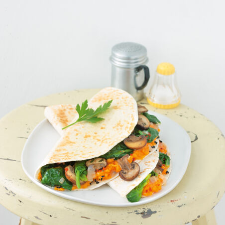 Tortillafladen mit Spinatfüllung Tortillafladen mit Spinatfüllung