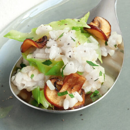Spitzkohl-Risotto mit Pilzen Spitzkohl-Risotto mit Pilzen