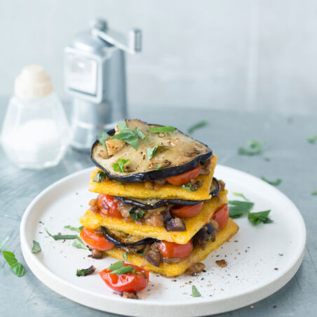Polenta-Lasagne mit Auberginen Polenta-Lasagne mit Auberginen