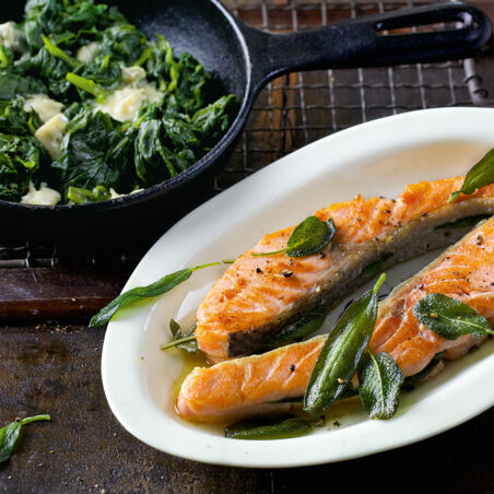 Saltimbocca vom Lachsfilet Saltimbocca vom Lachsfilet