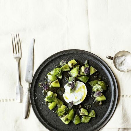 Grüner Tomaten-Kiwi-Salat Grüner Tomaten-Kiwi-Salat