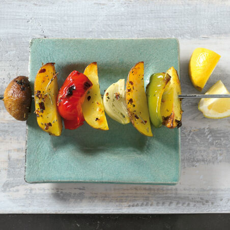 Gemüsespieße mit Kartoffel-Wedges Gemüsespieße mit Kartoffel-Wedges