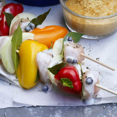 Buntes Kaninchen-Schaschlik Buntes Kaninchen-Schaschlik