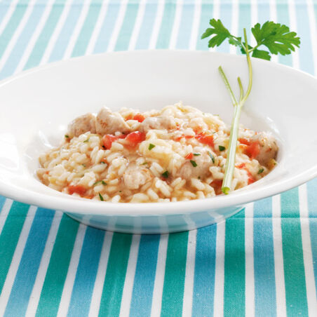 Tomaten-Risotto mit Salsiccia Tomaten-Risotto mit Salsiccia