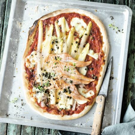 Lachs-Spargel-Pizza Lachs-Spargel-Pizza
