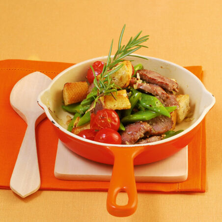 Lammpfanne mit grünen Bohnen Lammpfanne mit grünen Bohnen