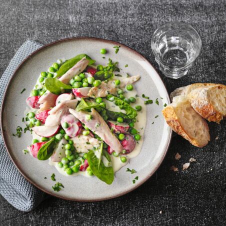 Erbsensalat mit Räucherfisch Erbsensalat mit Räucherfisch
