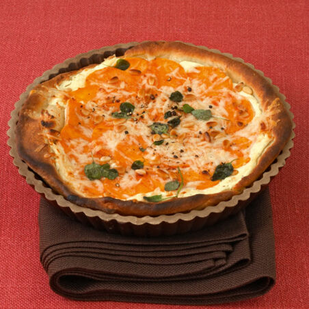 Süßkartoffeltarte mit Ziegenkäse Süßkartoffeltarte mit Ziegenkäse