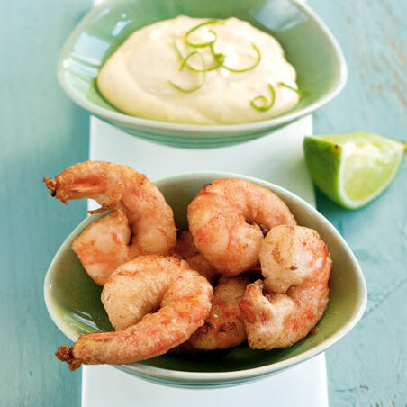 Knusper-Garnelen mit Aïoli-Creme Knusper-Garnelen mit Aïoli-Creme
