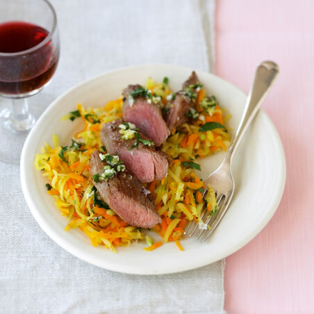 Lammfilet mit Raspelgemüse Lammfilet mit Raspelgemüse